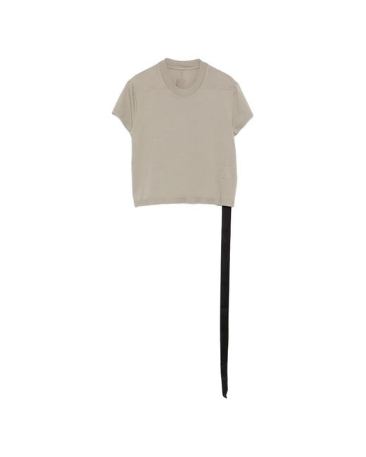 Rick Owens White Ribbed-Trim Hanging-Strap T-Shirt