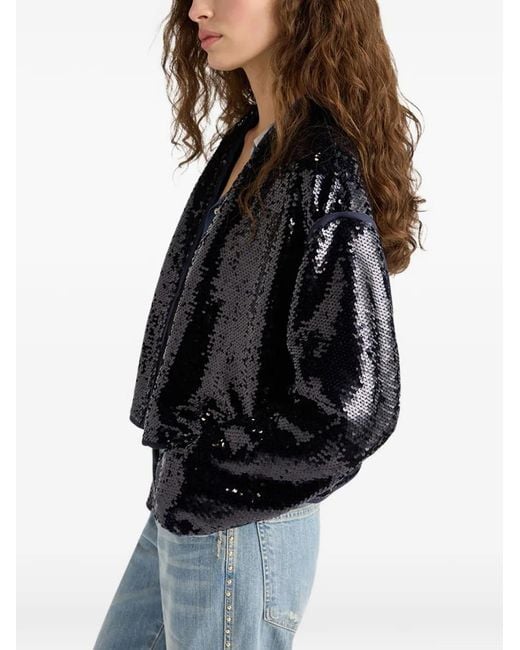 Momoní Black Sequin Raw-Cut Jacket