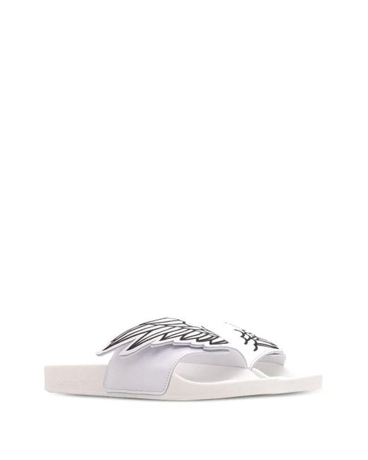 Adidas White Adilette "Jeremy Scott Wings" Slides for men