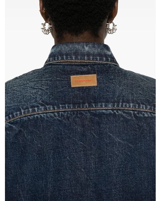 Ferragamo Denim Overhemd in het Blue