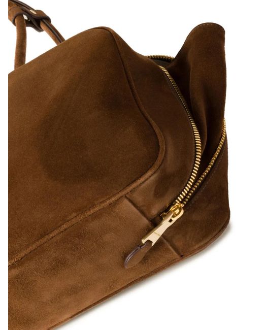 Miu Miu Brown Beau Logo-Debossed Suede Bag