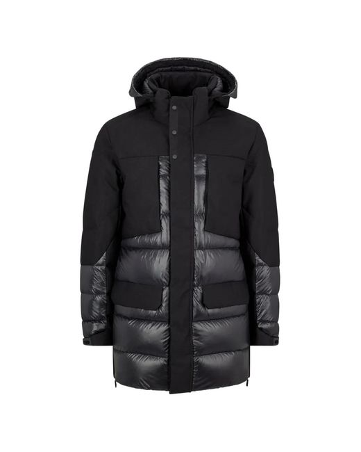 Boss Black Hooded Panelled Down Jacket for men