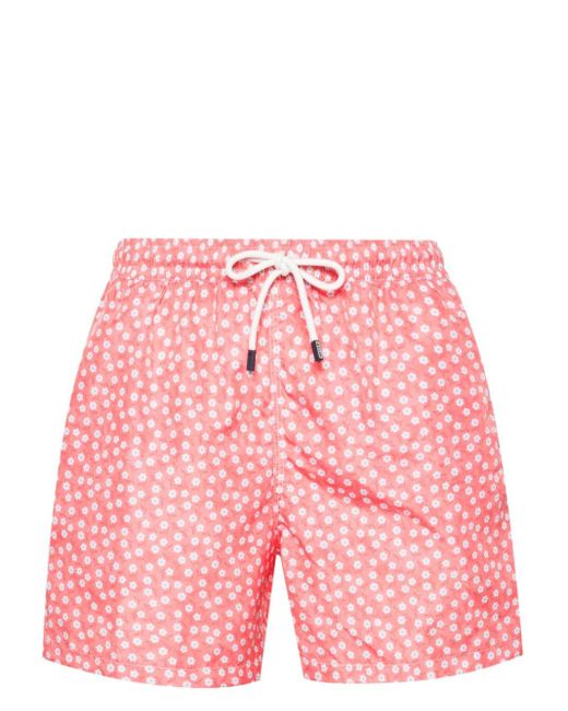 Fedeli Pink Madeira Rita-pattern Swim Shorts for men