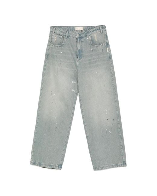 RETERNITY Gray Studded Jeans for men