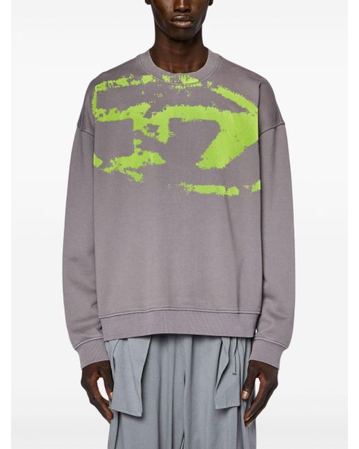 DIESEL S-Boxt-N5 Cotton Sweatshirt in Gray for Men | Lyst