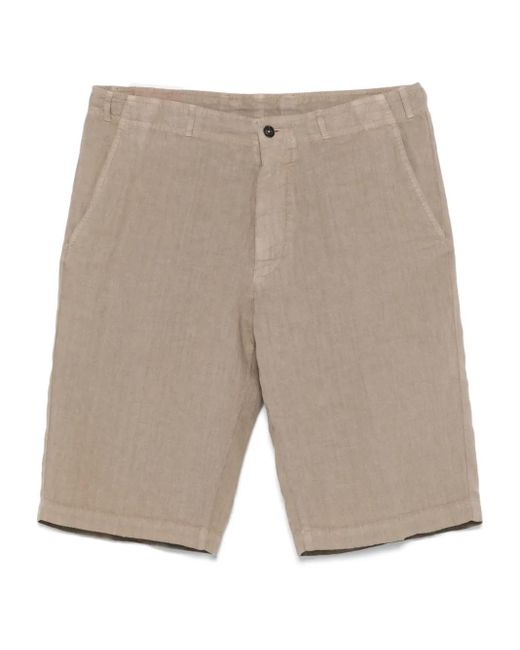 Corneliani Gray Linen Shorts for men