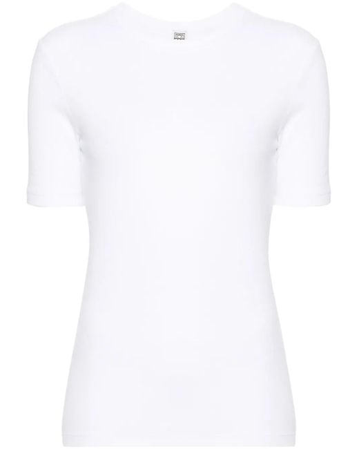 Camiseta de canalé Totême  de color White