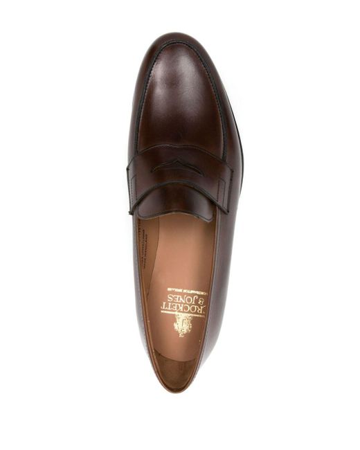 Crockett and Jones Brown Grantham 2 Almond-toe Leather Loafers for men