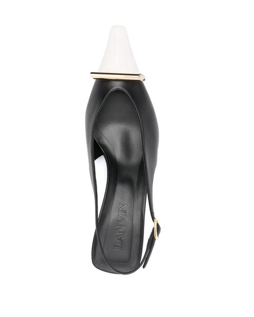 Lanvin Black Rita 50Mm Leather Slingback Pumps