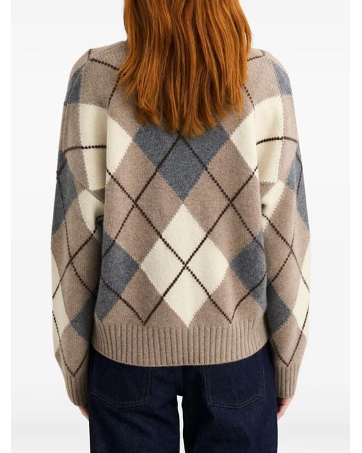 Pringle of Scotland Natural Argyle Cashmere Cardigan