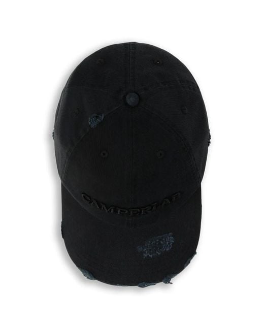 CAMPERLAB Black Distressed Logo Cap