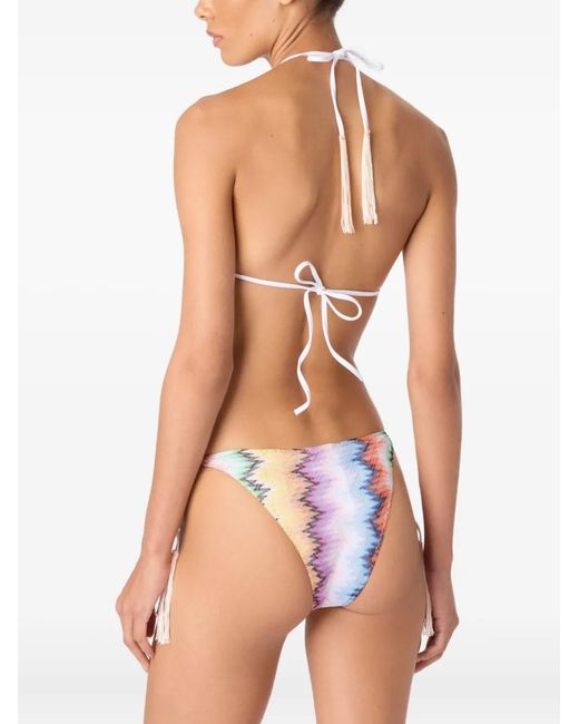 Missoni Metallic Zigzag-Pattern Tassel Bikini