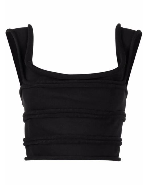 Alexander Wang Black Cincher Cropped Tank Top