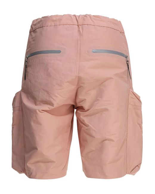 Goldwin Pink Embroidered-Logo Drawstring Shorts for men