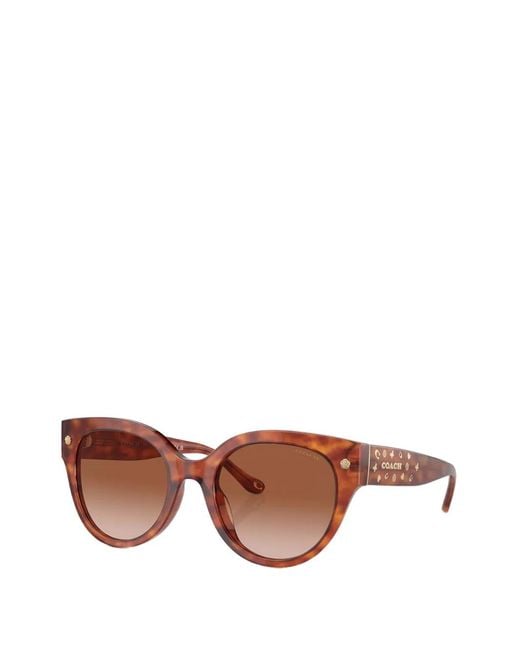 COACH Pink Tortoiseshell-Effect Cat-Eye Sunglasses