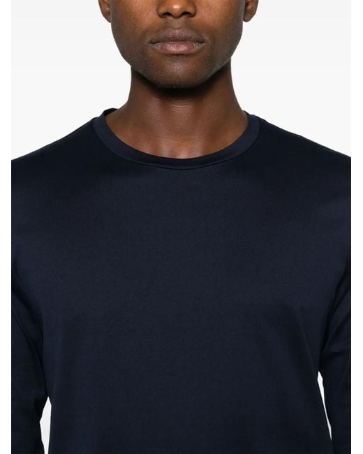 Dondup Blue Navy Cotton Jersey Long-Sleeve T-Shirt for men