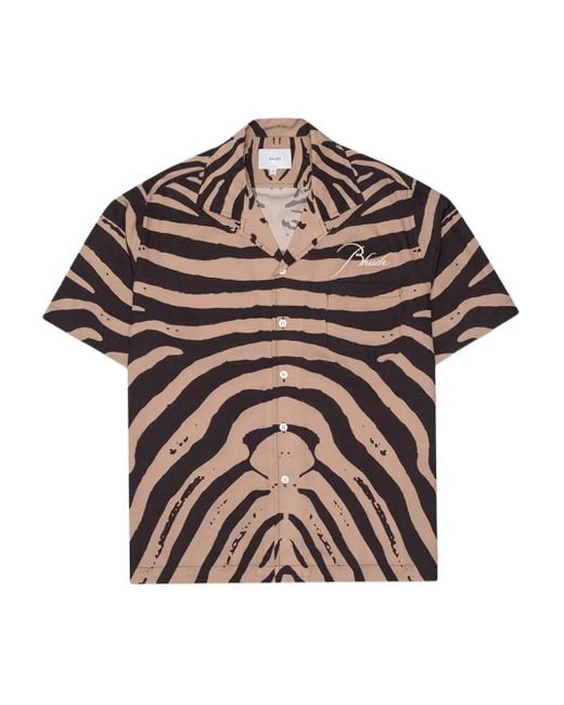 Rhude Overhemd Met Zebraprint in het Brown voor heren