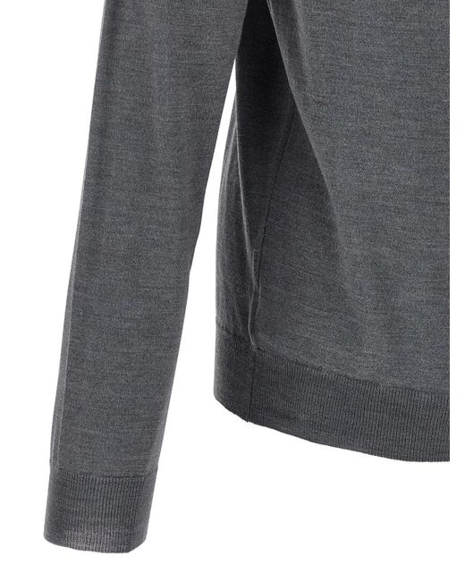 Zanone Gray Crew-Neck Sweater for men