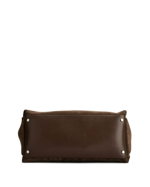 Tod's Brown Dark Suede Leather Top Handle Bag