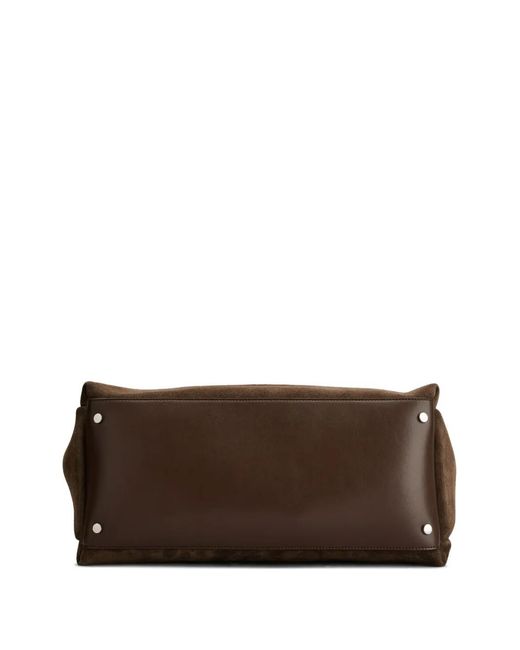 Tod's Brown Dark Suede Leather Top Handle Bag