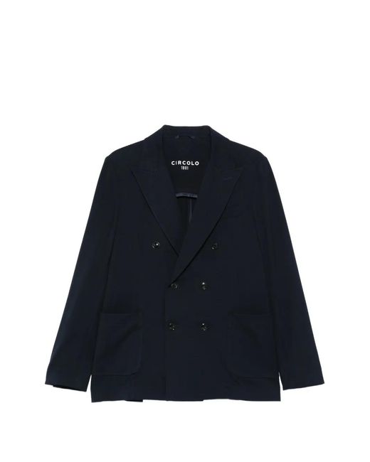 Circolo 1901 Blue Double-Breasted Blazer for men