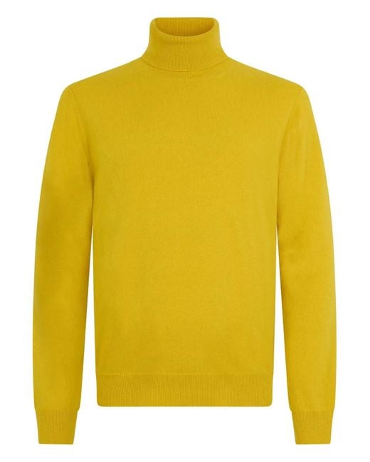 Malo Yellow Roll-Neck Sweater for men