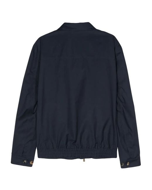 Brunello Cucinelli Blue Elasticated-Hem Jacket for men