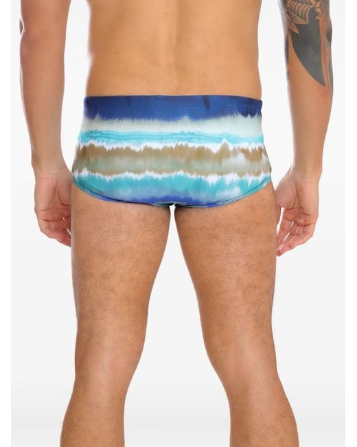 Amir Slama Blue Tie-Dye Swim Trunks for men