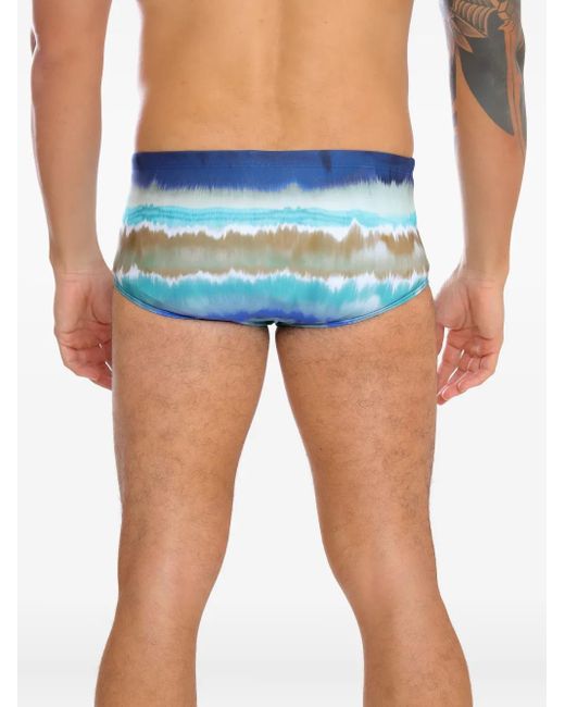 Amir Slama Zwembroek Met Tie-Dye Print in het Blue voor heren