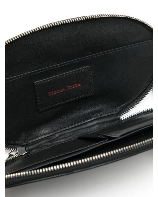 Simone Rocha Black Egg Leather Clutch Bag