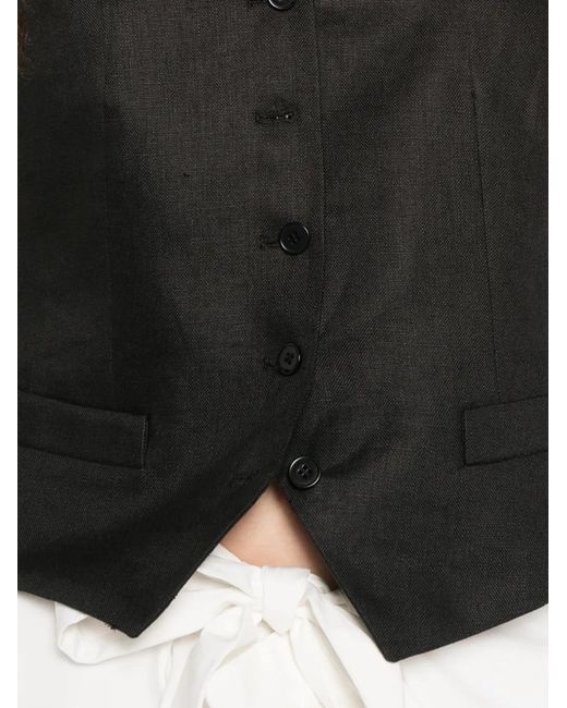 Weekend by Maxmara Black Button V-Neck Waistcoat