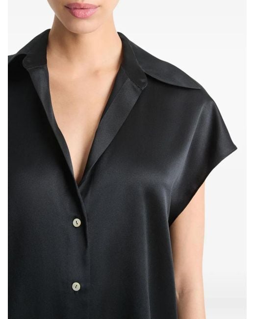 Vince Blue Cap-Sleeve Shirt