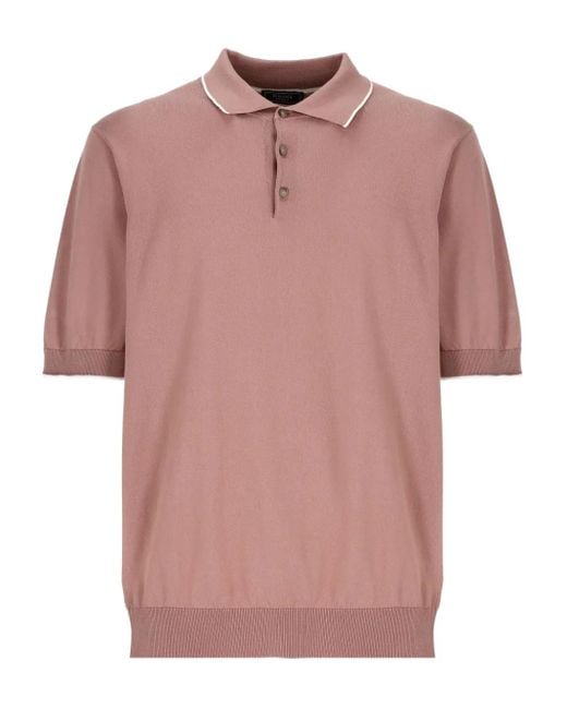 Peserico Pink Cotton Polo Shirt for men