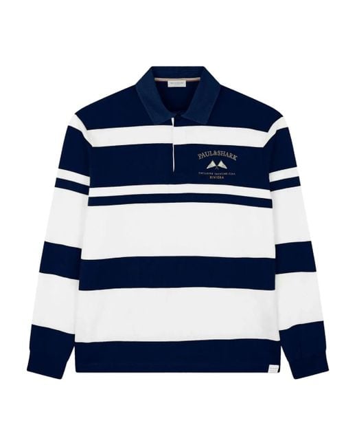 Paul Shark Men's Blue Striped Polo Shirt