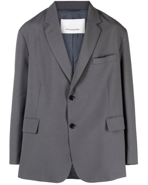 Frankie Shop Gray Boxy Single-Breasted Blazer for men