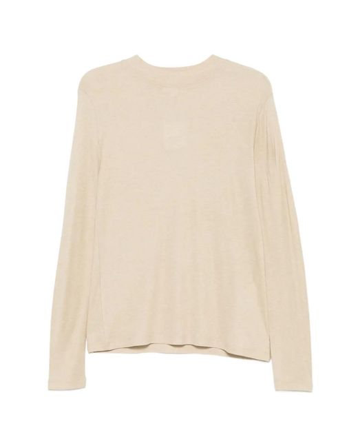 MAISON 123 Natural Long-Sleeve Crew-Neck T-Shirt