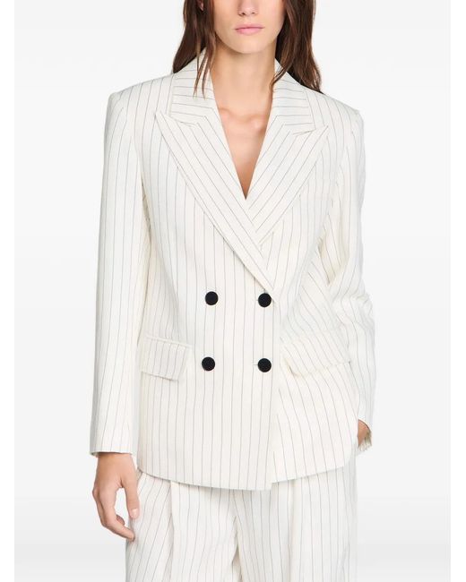Blazer A Rayas Sandro de color White