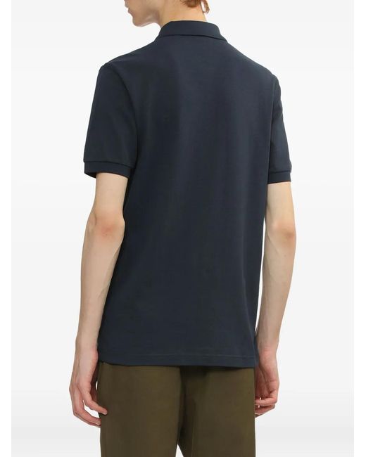 Fred Perry Blue Embroidered Laurel-Wreath Polo Shirt for men