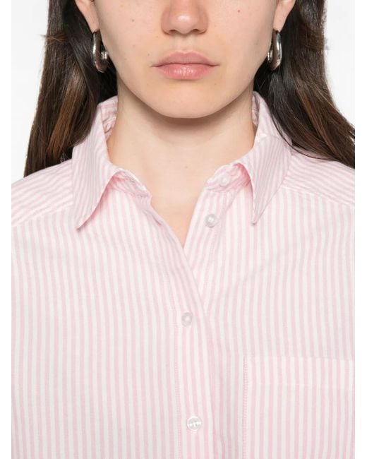 MAISON 123 Pink Thomas Striped-Pattern Shirt