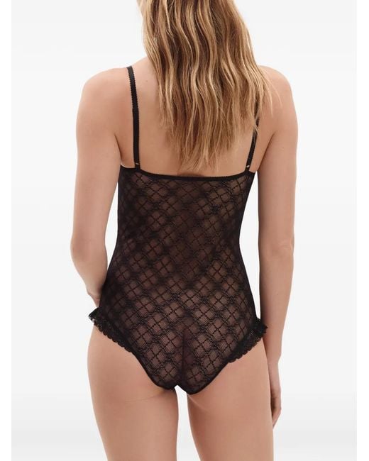 Eres Gray Chantilly Lace Bodysuit