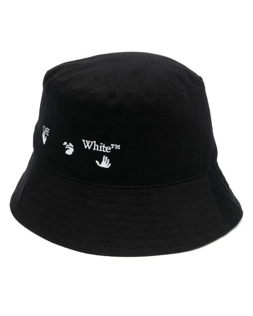 Off-White c/o Virgil Abloh Cotton Swimming Man-logo Bucket Hat in Black ...