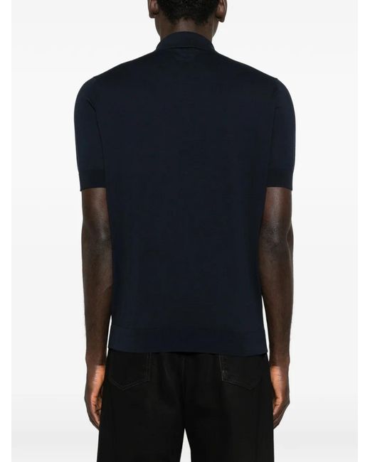 Lardini Black Button Polo Shirt for men