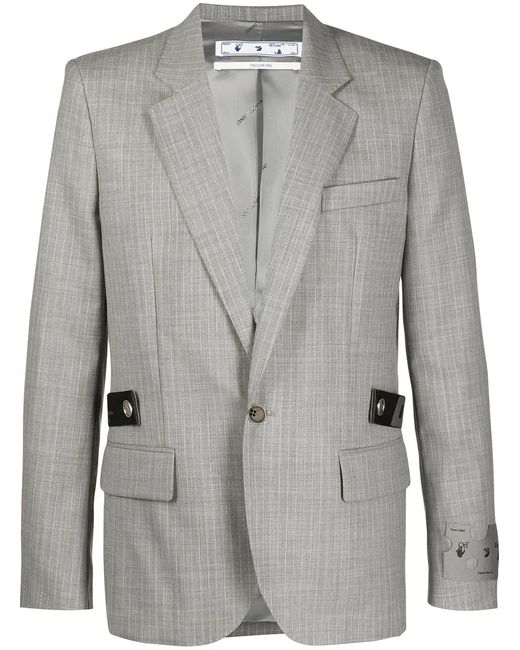 Off-White c/o Virgil Abloh Gray Single-Breasted Tailored Blazer for men
