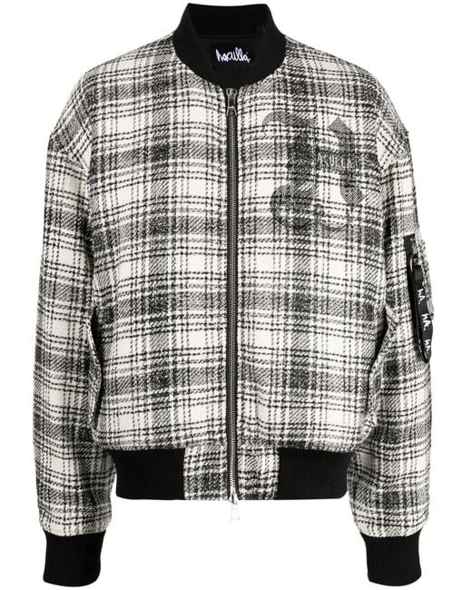 Haculla Black Tweed Zipped Bomber Jacket for men
