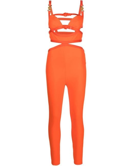 Versace Orange Medusa '95 Cut-out Jumpsuit