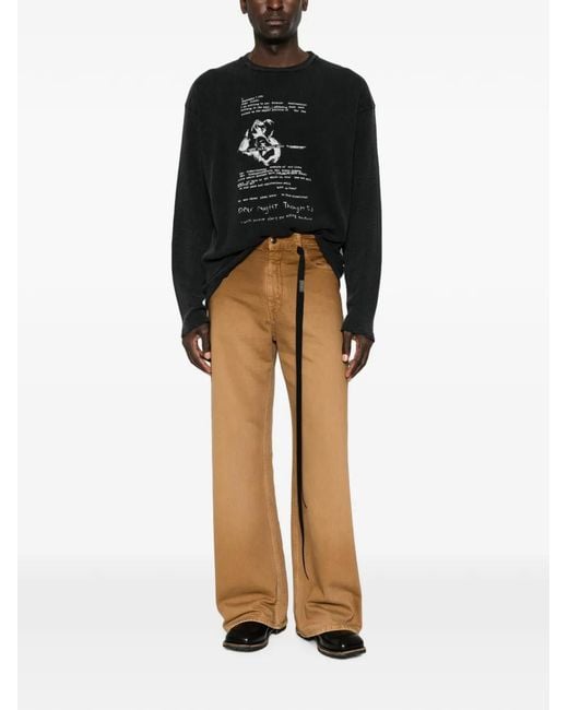 Ann Demeulemeester Brown Long-Strap Wide-Leg Trousers for men