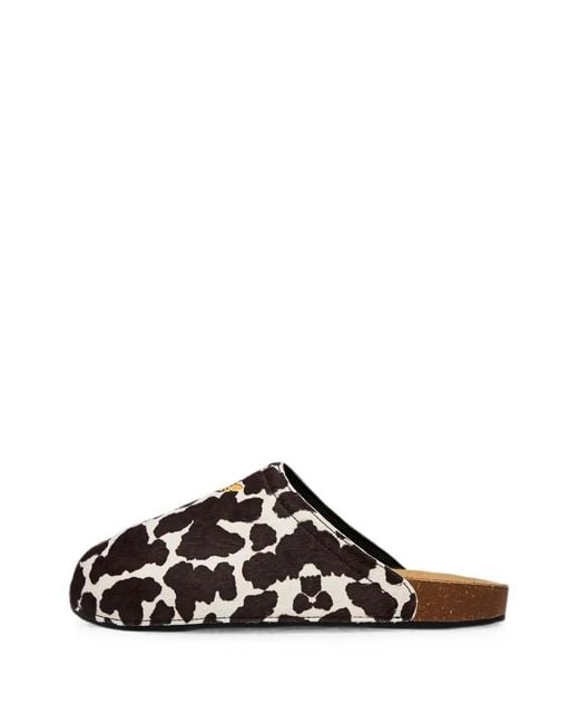 Adidas White Adimule Cow-Print Mules