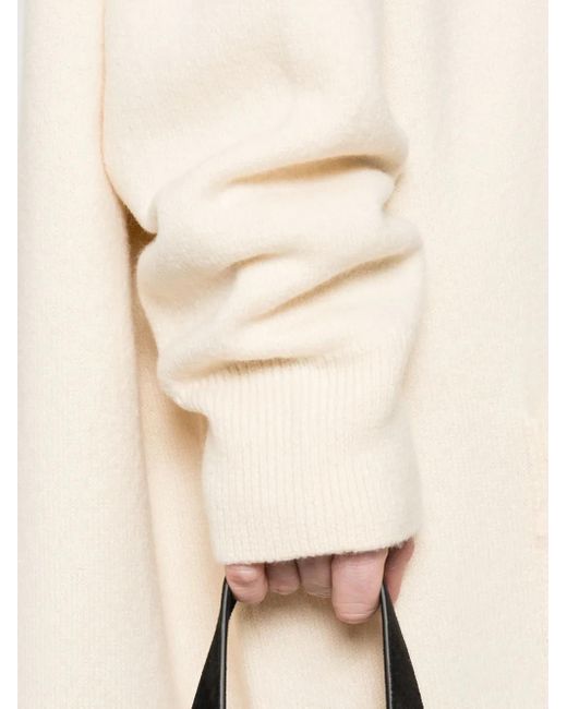 Jil Sander Natural Button-Front Coat