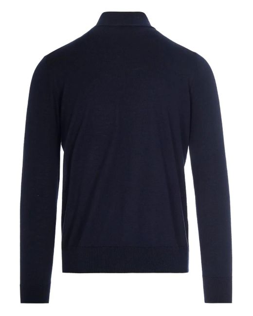 Paolo Pecora Blue Virgin Wool Sweater for men