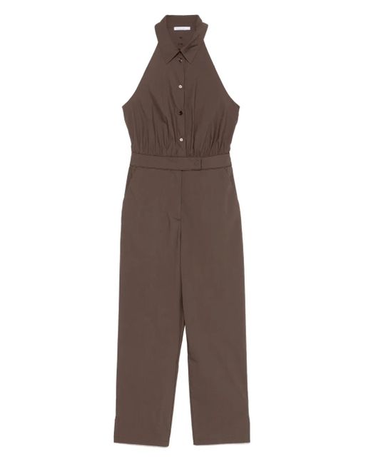 Patrizia Pepe Brown Poplin Jumpsuit